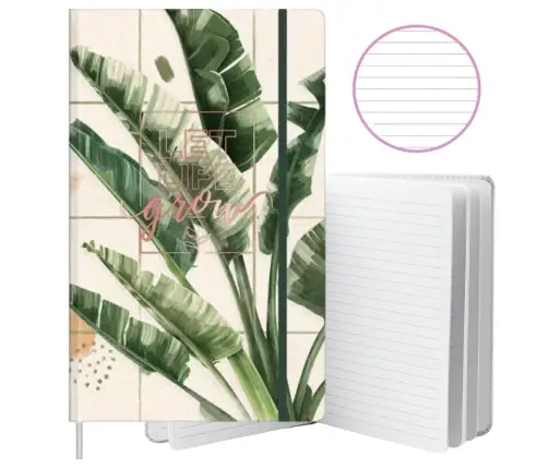 Notebook Planner Lined Banana Leaves Eraser A5 80 Sheets