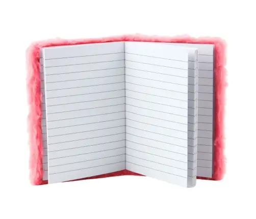 Plush Notebook Lined Unicorn Pink A6 80 Sheets