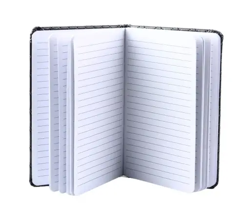 Lined Notebook Glitter Patches Black B6 80 Sheets