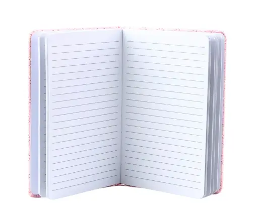 Notatnik W Line Brokatowy Naszywki Różowy B6 80 Kartek