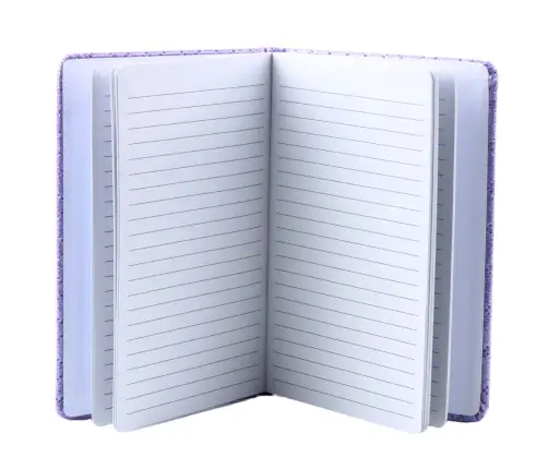 Lined Notebook Glitter Patches Purple B6 80 Sheets