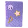 Lined Notebook Glitter Patches Purple B6 80 Sheets