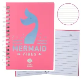 Holographic Mermaid Tail Pink Lined Notebook A6 80 Sheets
