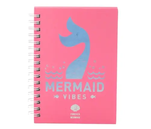 Holographic Mermaid Tail Pink Lined Notebook A6 80 Sheets