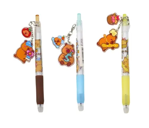 Capybara Gel Pen Keychain Blue Ink 14.5cm Mix