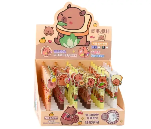 Capybara Gel Pen With Rotating Element Blue Ink 14.5cm Mix