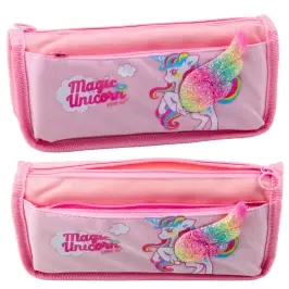 Pencil Case School Kit Unicorn Wing Glitter 3D Pink 21.5x9cm Pencil Case School Kit Unicorn Wing Glitter 3D Pink 21.5x9cm