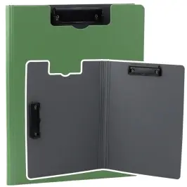 Board with Cover Two Clips A4 Plastic Green