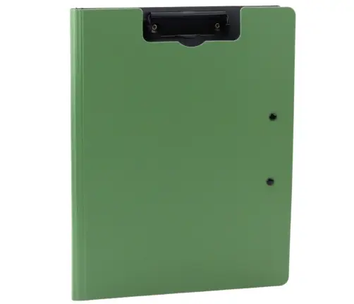 Board with Cover Two Clips A4 Plastic Green