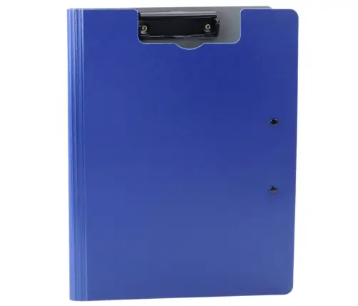 Board with Cover Two Clips A4 Plastic Navy Blue