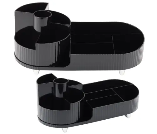 Multifunctional Organizer For Cosmetics Desk Rotatable Roomy Black