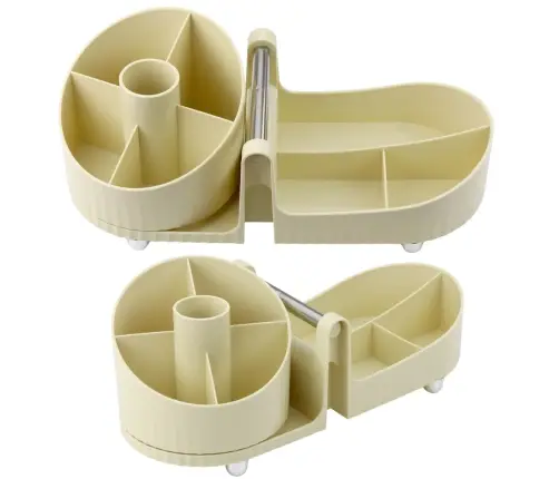 Cosmetics Organizer Office Accessories Handle Beige