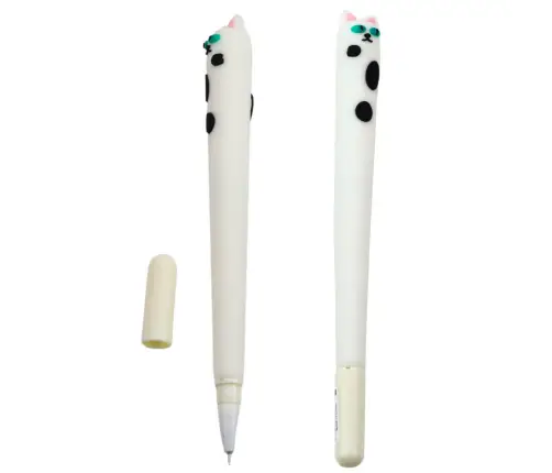 Cat Gel Pen Blue Ink Cap Patches White 16.5cm