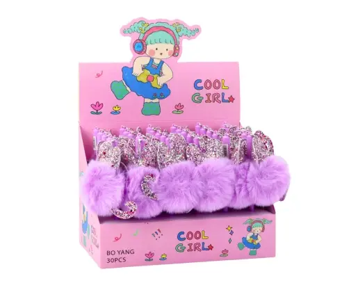 Gel Pen with Purple Cap and Blue Ink 17cm 0.5mm