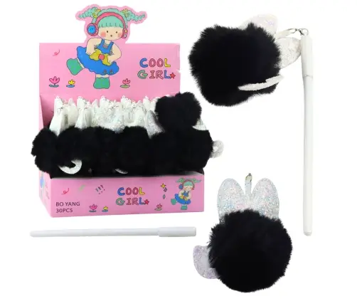 Gel Pen with Black Cap and Blue Ink, 17cm, 0.5mm