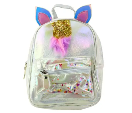 Children's Backpack with Unicorn Horn Moving Confetti Pearl 25cm 4.5L