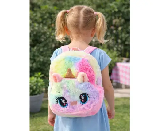 Children's Backpack Plush Unicorn Rainbow Colorful 20cm 3L