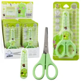 Children's School Scissors With Sheath Ambidextrous Green 14cm Children's School Scissors With Sheath Ambidextrous Green 14cm
