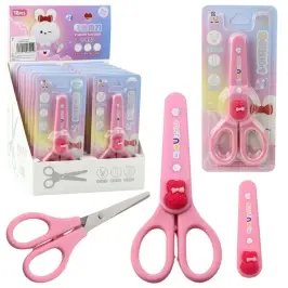 School Scissors With Cover Decorative Pink Bunny 14cm School Scissors With Cover Decorative Pink Bunny 14cm
