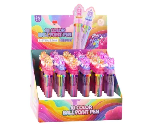 Unicorn Ballpoint Pen Multicolor Automatic For Children 10 in 1 Mix