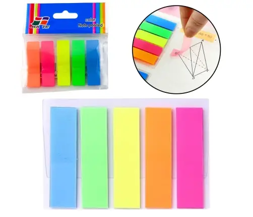 Rectangular Self-Adhesive Index Cards, Colorful, 45x12mm