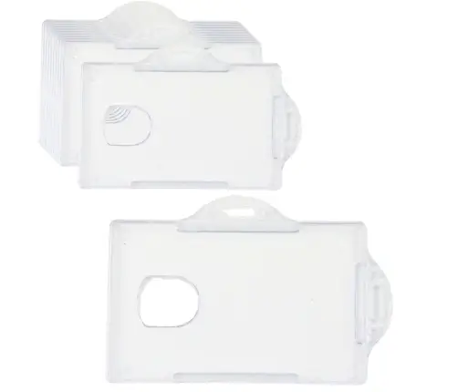 Horizontal ID Card Case, Hard Plastic, Transparent