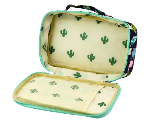 School Pencil Case Organizer Roomy Additional Pocket Navy Blue 21.5cm