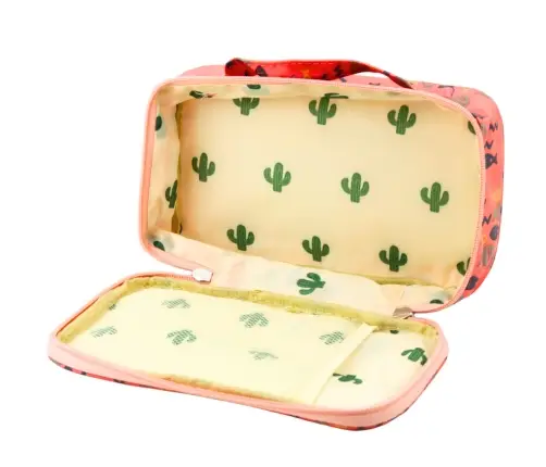 School Pencil Case Organizer Roomy Additional Pocket Fish Pink 21.5cm