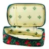 School Pencil Case Organizer Roomy Additional Pocket Cherries Green 21.5cm