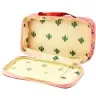 Pencil Case School Organizer Cosmetic Bag Additional Pocket Fish Pink 22.5cm