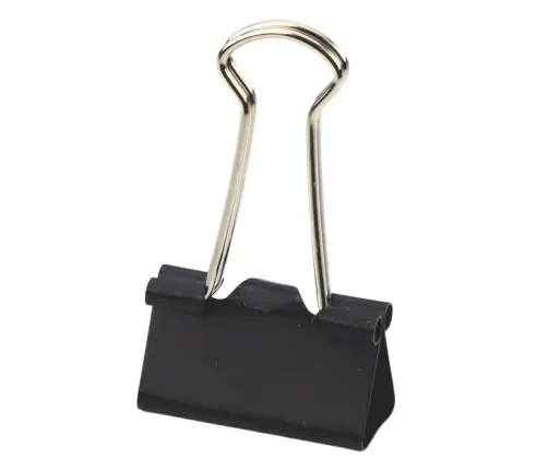 Set of Universal Office Clips Spring Steel Black 25mm 12pcs