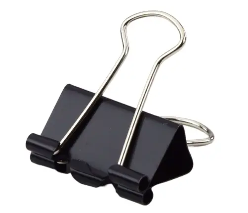 Set of Universal Office Clips Spring Steel Black 32mm 12pcs