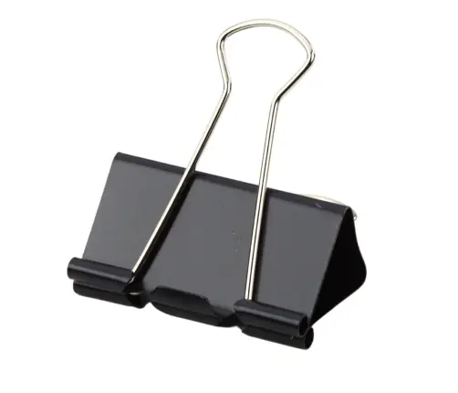 Set of Universal Office Clips Spring Steel Black 41mm 12pcs