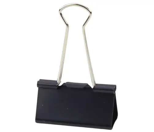 Set of Universal Office Clips Spring Steel Black 51mm 12pcs