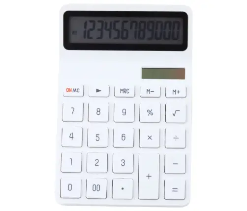 Office School Calculator Large Dual Power Elegant White