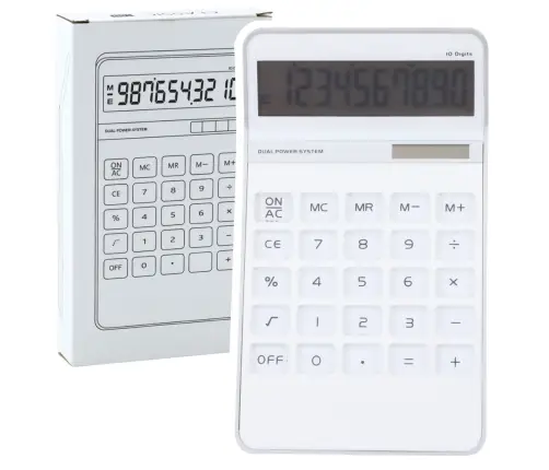 Office Calculator Large Display 10-Digit Elegant White