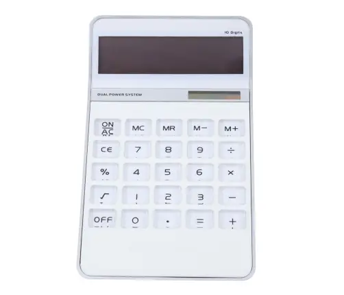 Office Calculator Large Display 10-Digit Elegant White