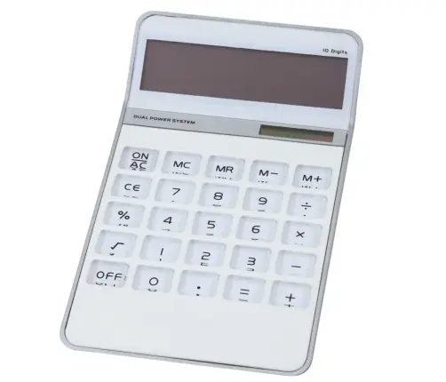 Office Calculator Large Display 10-Digit Elegant White