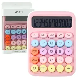 School Office Battery Calculator Multifunctional Pink