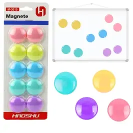 Set of Magnets for Magnetic Boards, Colorful, 10 pcs, 3 cm