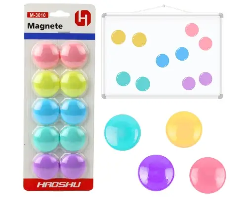 Set of Magnets for Magnetic Boards, Colorful, 10 pcs, 3 cm