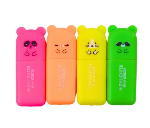 Mini Highlighter Set Bears Colorful Plastic Case 5pcs Mini Highlighter Set Bears Colorful Plastic Case 5pcs