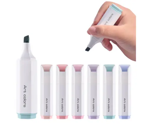 Set of Mini Highlighters Delicate Pastel Colors 6 Pcs