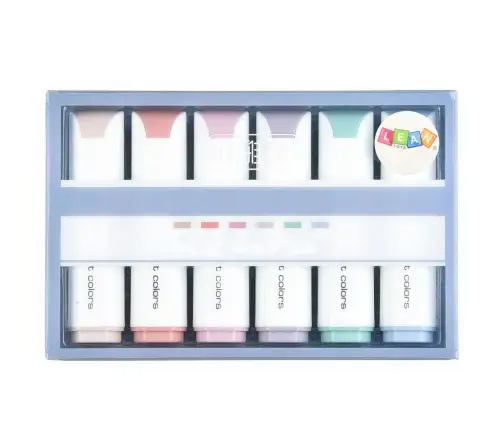 Set of Mini Highlighters Delicate Pastel Colors 6 Pcs