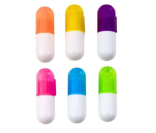 Mini Highlighters Set In Case Intense Colors 6pcs