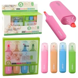 Set of 4 Colored Double-Tip Highlighters