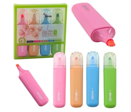 Set of 4 Colored Double-Tip Highlighters