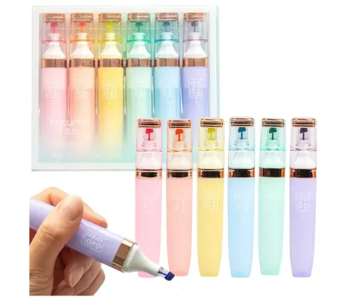 Highlighter Set Pastel Gold Color Elements 6 Pcs