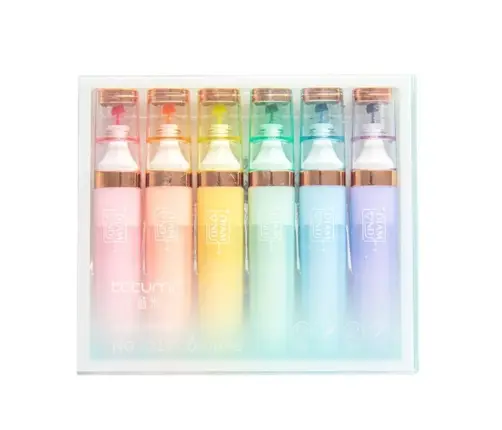 Highlighter Set Pastel Gold Color Elements 6 Pcs