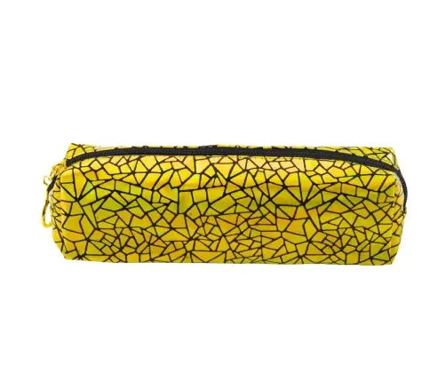 Single-compartment School Office Pencil Case Holographic Pattern Gold 20x6.5 cm